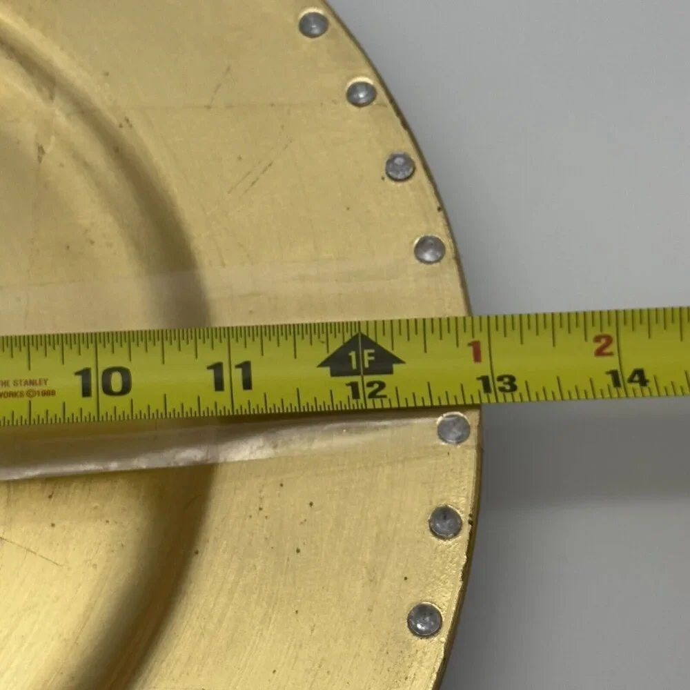 Cynthia‎ Rowley Metallic Gold Rhinestone Placemat Charger Plates 4 13